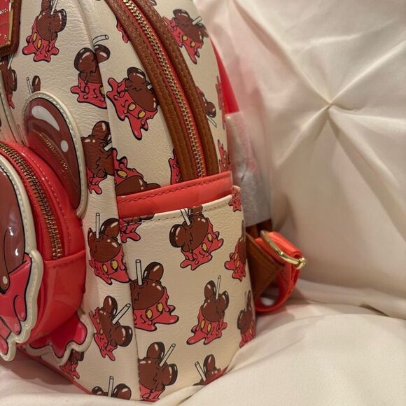 Loungefly X Disney Parks Eats Mickey Mouse Candy Apple Mini Backpack NWT - Picture 4 of 7
